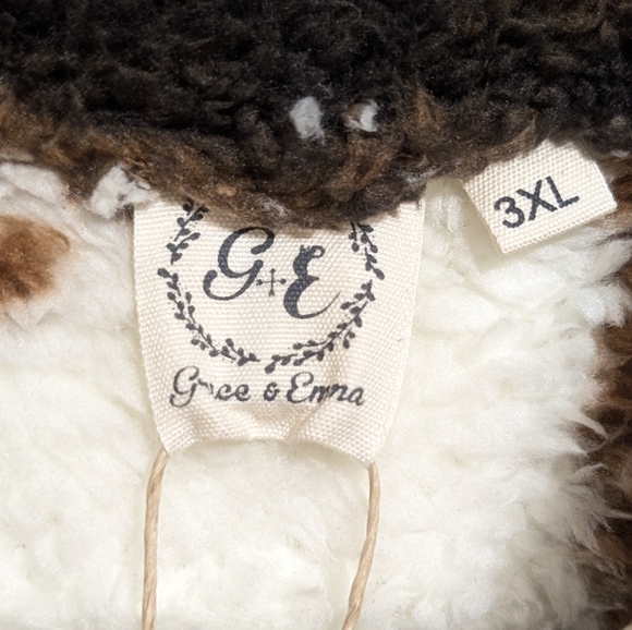 🐄 NWT Grace & Emma Cow Print Fleece Jacket 3XL Western Cowgirl Made In Texas!🧥 - Picture 5 of 9